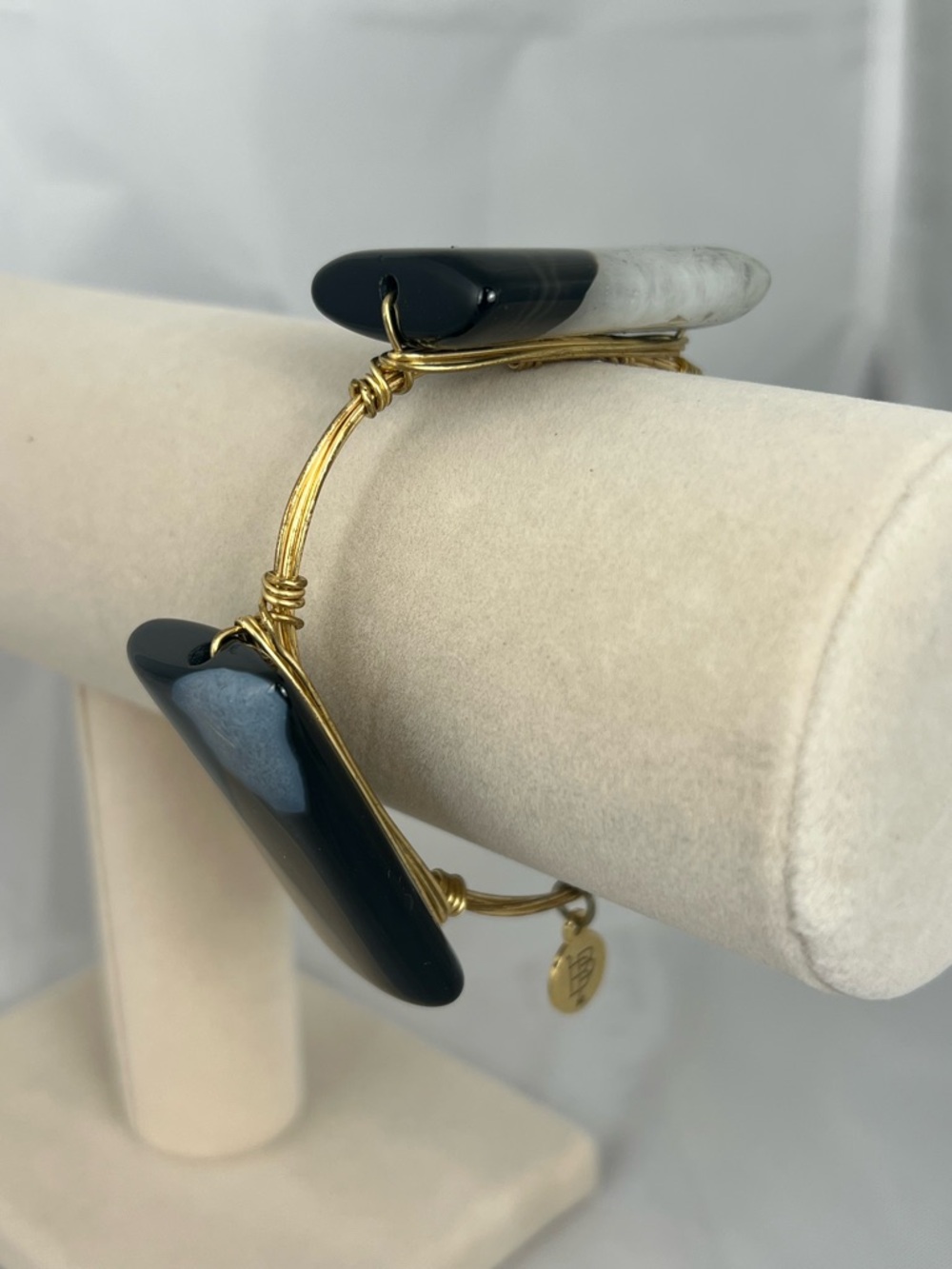 💕 Bourbon & Bowties The Ashley Three Copper Wire Wrapped Stones Bangle Bracelet